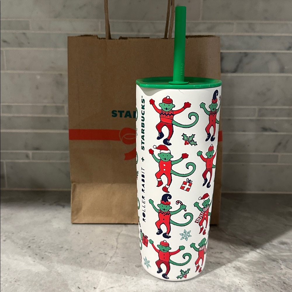 Limited release! Starbucks x Roller Rabbit Monkey Mas Stainless Steel cold cup